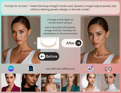 Pack of 20+ Necklace and Earrings Mockup to Showcase your jewels on Elegant, High-Resolution & Detailed Woman images in Editorial Styles
